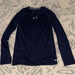 Under Armour Dark Blue fitted heat gear  Top Youth XS
